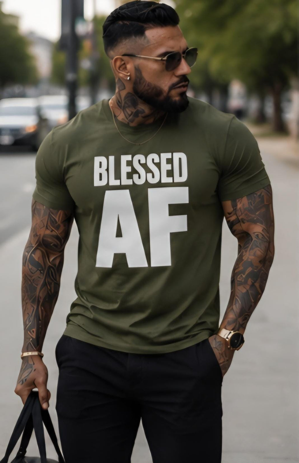 Blessed AF T-Shirt | Faith Streetwear Graphic Tee | Motivational Unisex Apparel