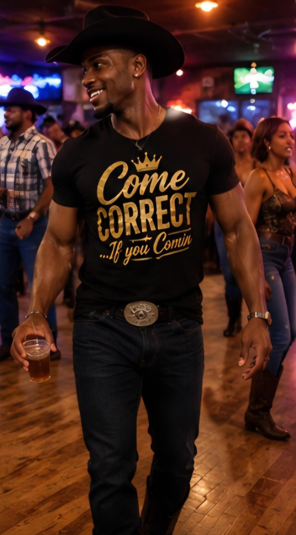 Come Correct Cowboy T-Shirt | Country Western Line Dancing Tee