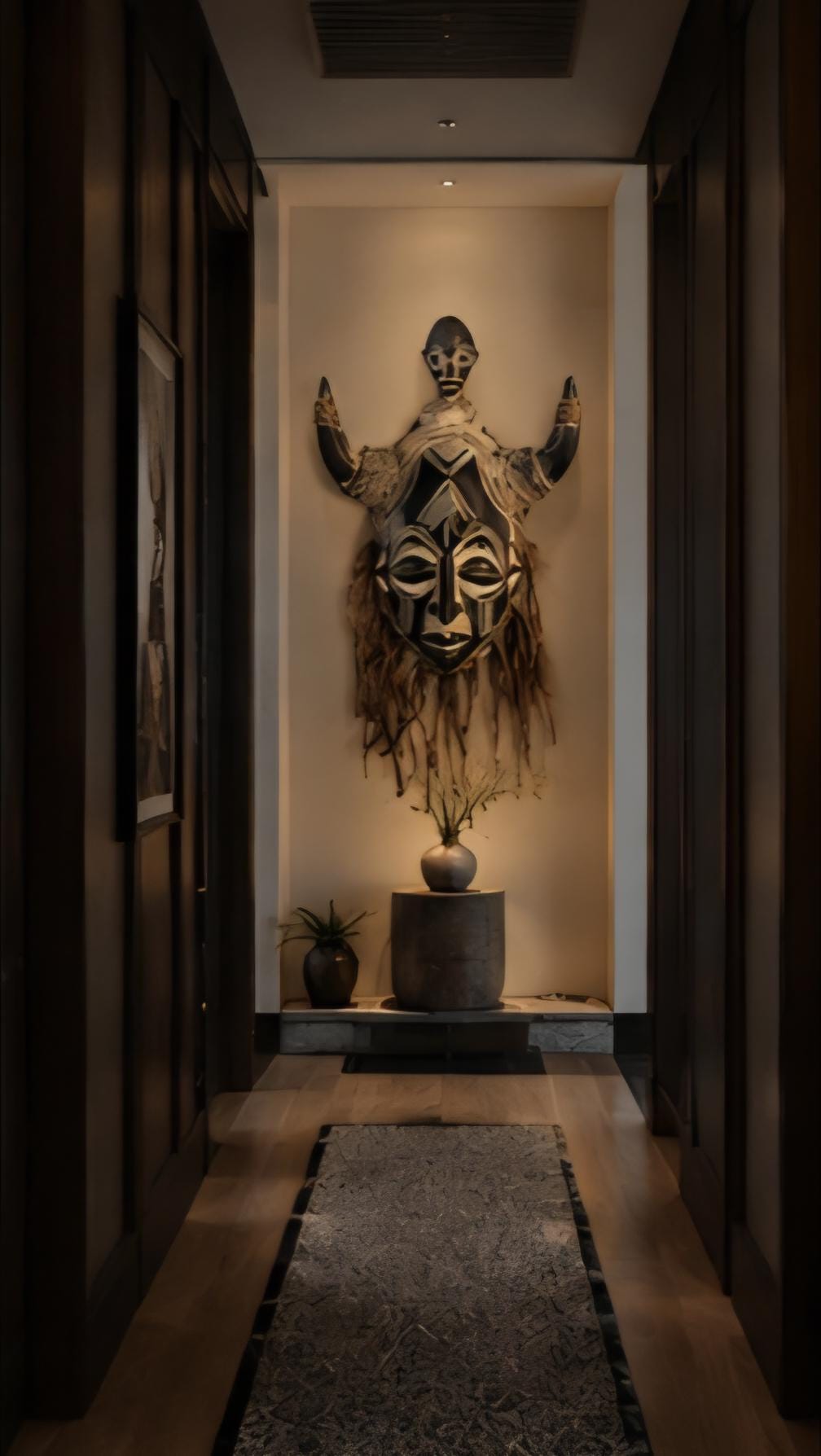 Large Hand Carved African Tribal Wood Mask Sculpture, Authentic Wall Art, Collector Statement Piece