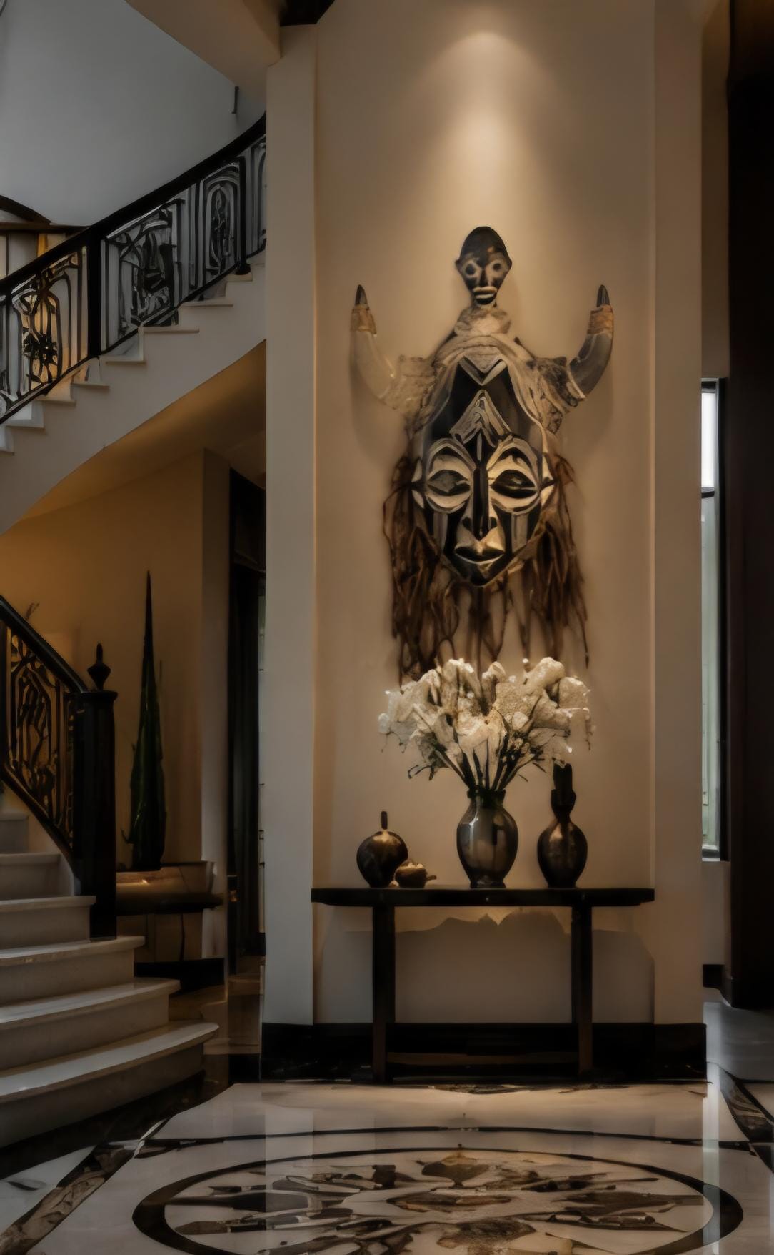 Large Hand Carved African Tribal Wood Mask Sculpture, Authentic Wall Art, Collector Statement Piece