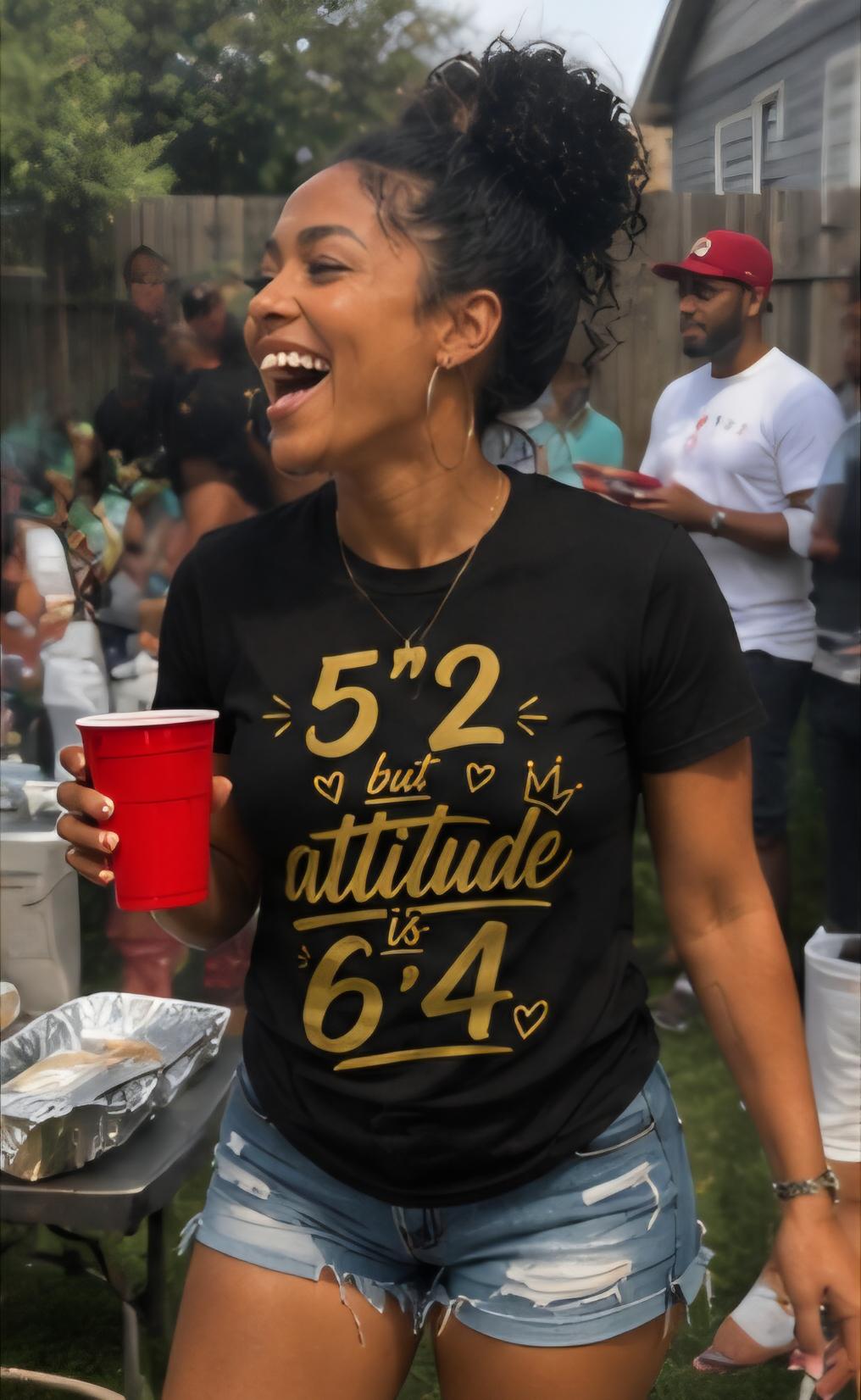 5'2" Attitude is 6'4" Graphic Tee | Confident Petite Women's Shirt