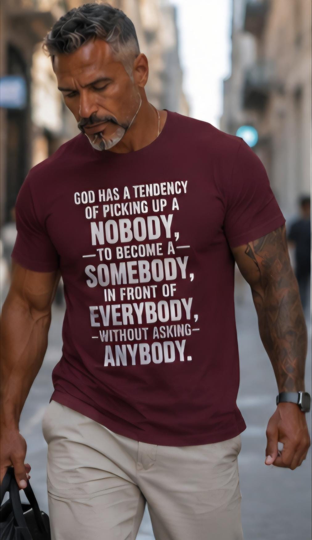 Inspirational Christian Faith Shirt: God Picks Nobody To Be Somebody Graphic Tee