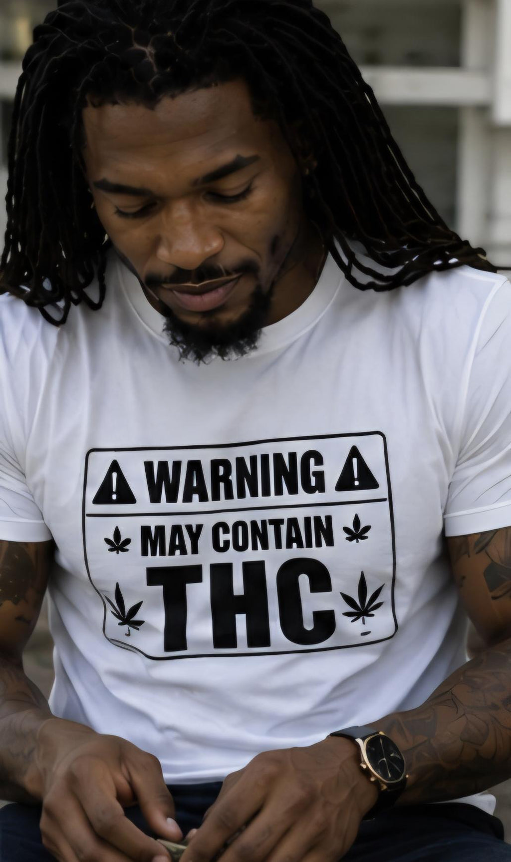 Warning May Contain THC Funny Stoner Shirt Cannabis Warning Label Tee 420 Gift Weed Lover Graphic Unisex T Shirt