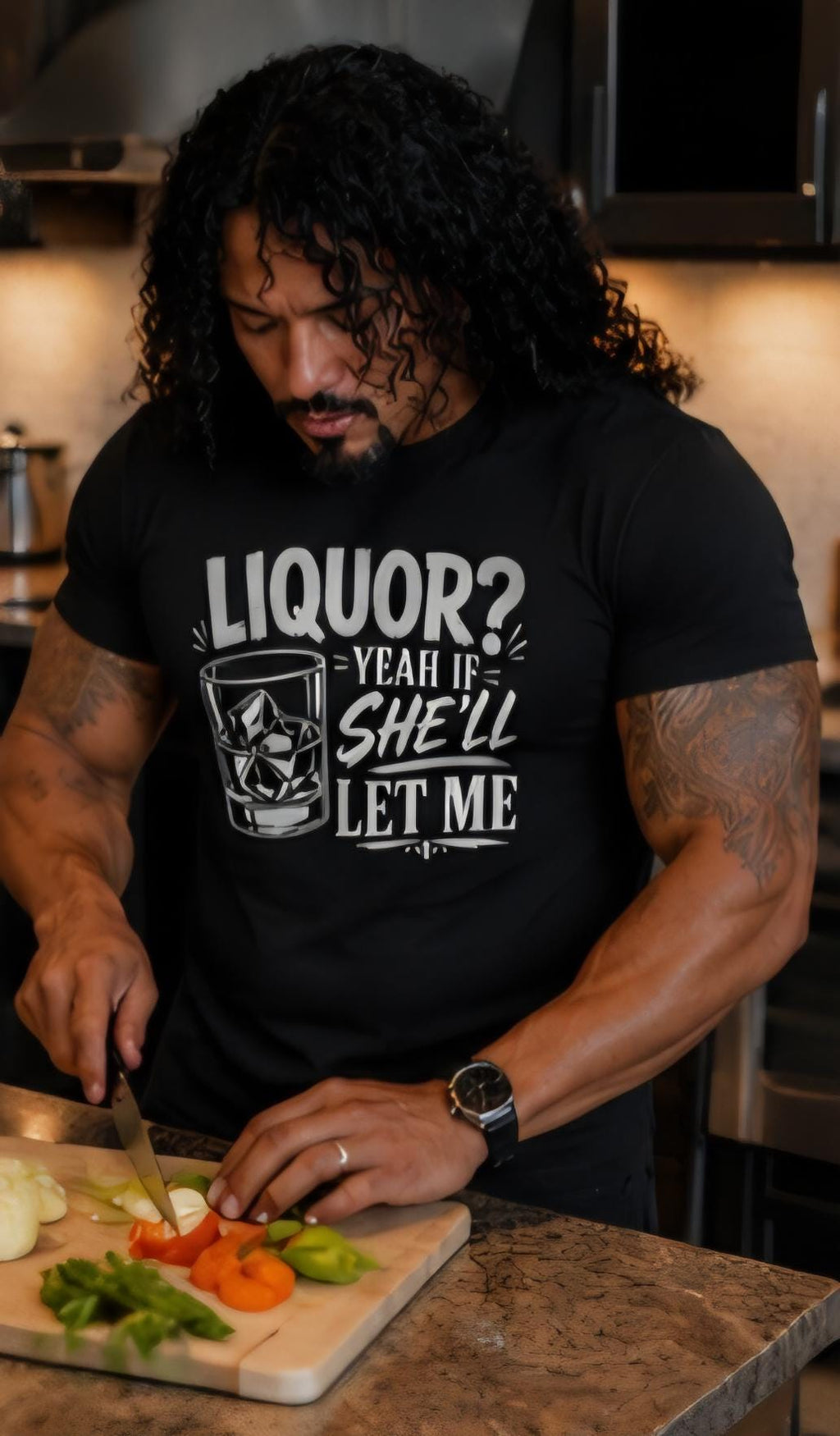 Liquor? Yeah If She'll Let Me – Funny Whiskey Shirt – Humorous Drinking Tee