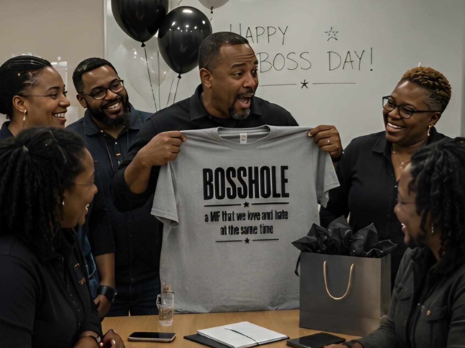 Funny Boss Shirt: "Bosshole" Work Humor T-Shirt, Office Gag Gift