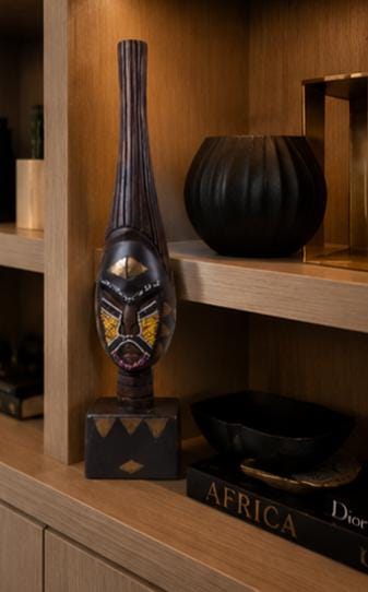 Hand Carved African Tribal Sculpture Wooden Warrior Statue Handmade African Art Home Decor Collectible Accent Piece