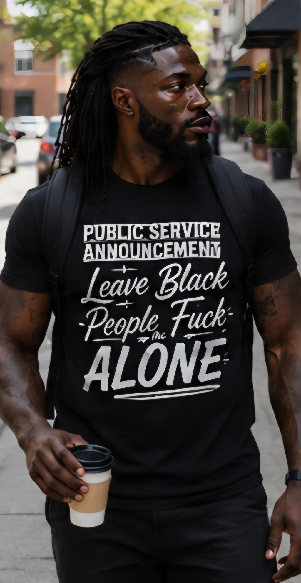 Public Service Announcement Leave Black People Alone Statement Tee – Bold Graphic Social Commentary Shirt