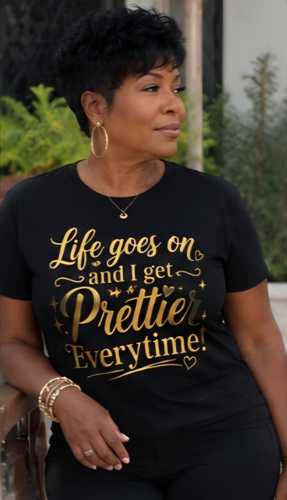 Inspirational Women's Graphic Tee: Life Goes On, Confidence Self Love Statement Shirt