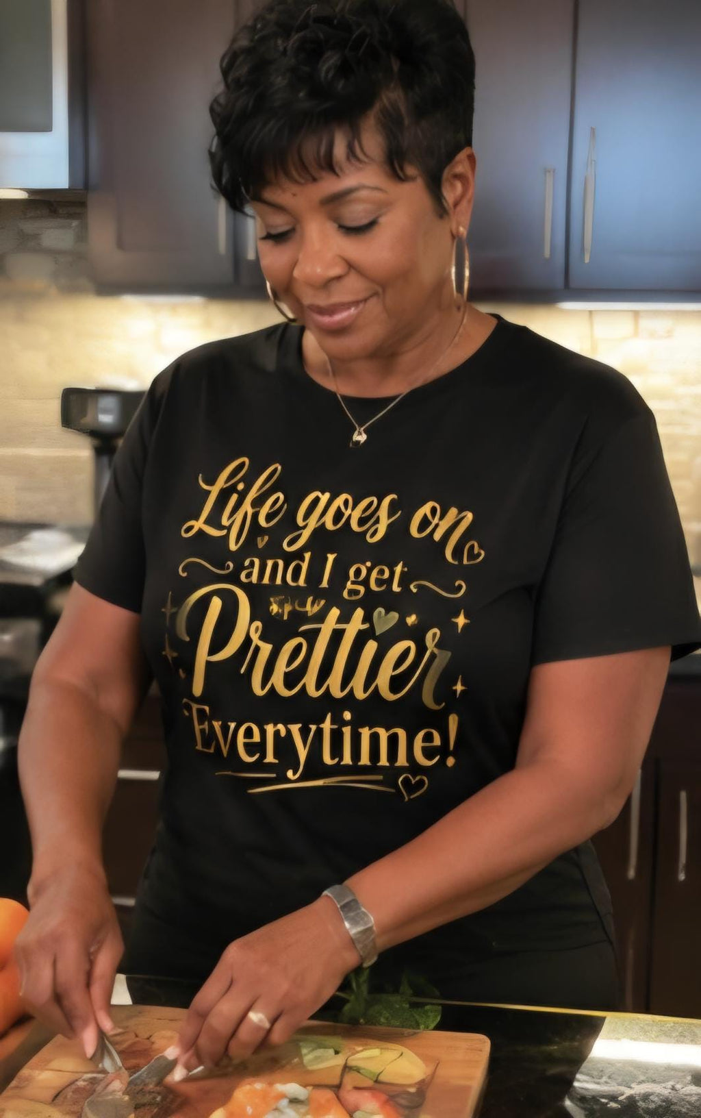 Inspirational Women's Graphic Tee: Life Goes On, Confidence Self Love Statement Shirt