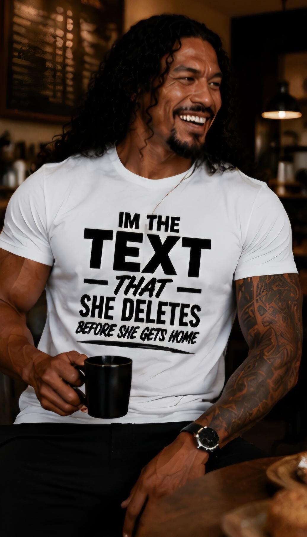 Funny Men's Graphic Tee: "I'm the Text She Deletes" Conversation Starter Shirt