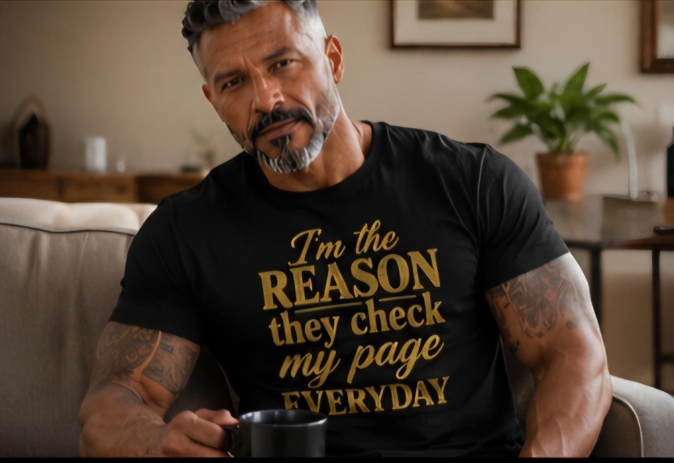 I'm the Reason They Check My Page Everyday Graphic Tee – Social Media Statement Shirt