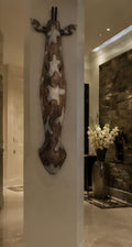 Hand Carved African Giraffe Wall Mask: Large Wooden Tribal Art Sculpture