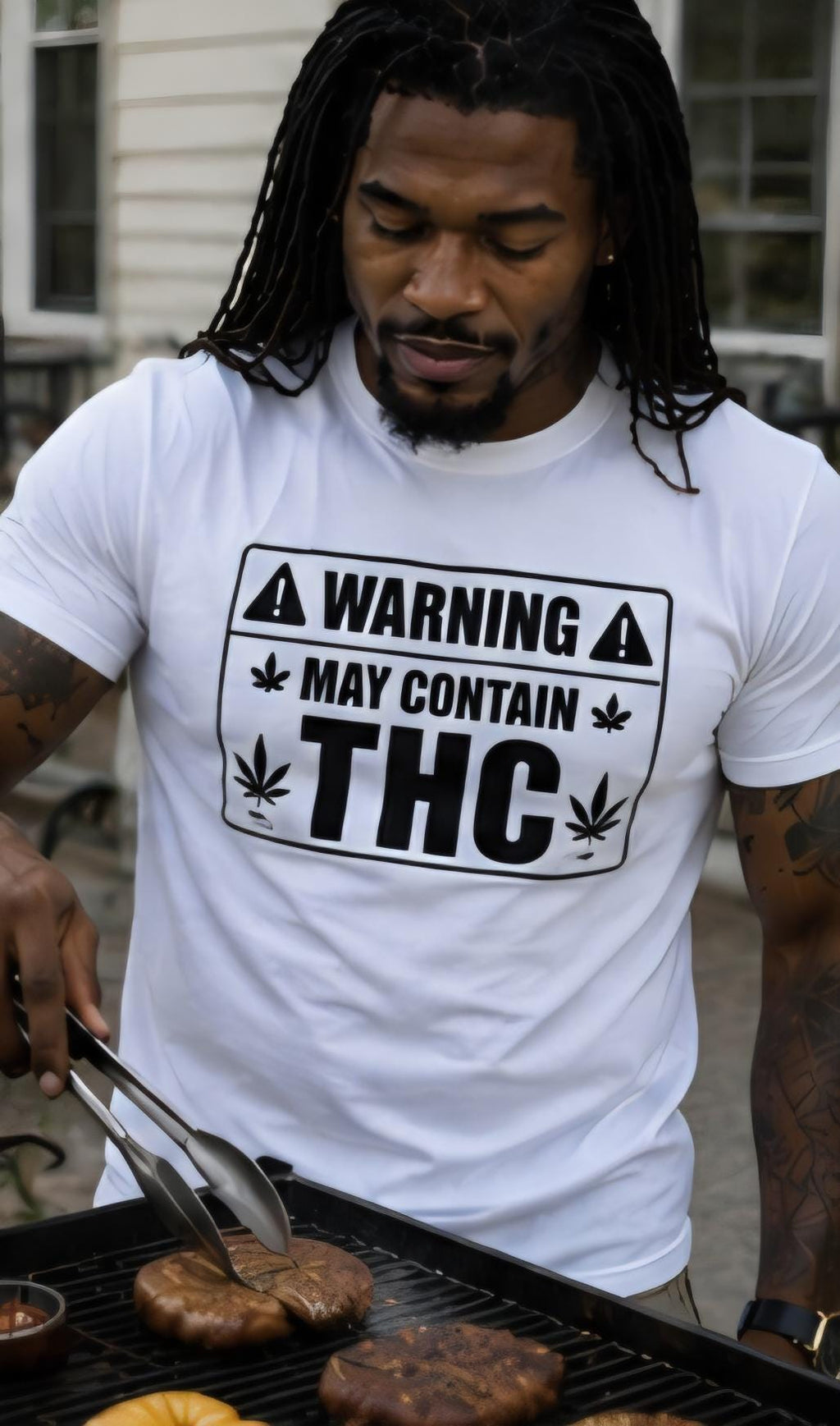 Warning May Contain THC Funny Stoner Shirt Cannabis Warning Label Tee 420 Gift Weed Lover Graphic Unisex T Shirt