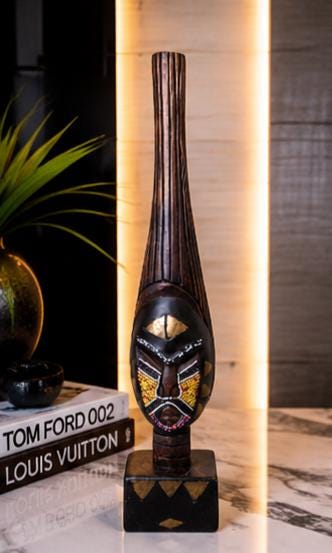 Hand Carved African Tribal Sculpture Wooden Warrior Statue Handmade African Art Home Decor Collectible Accent Piece