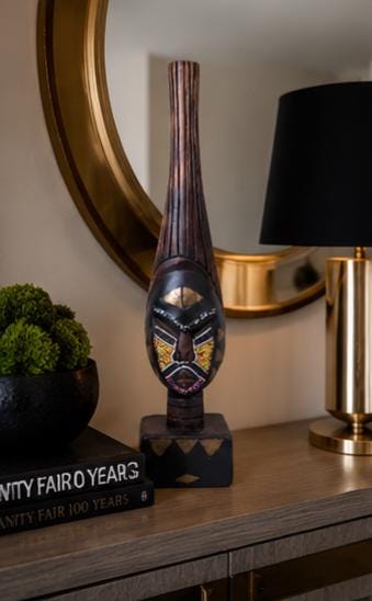 Hand Carved African Tribal Sculpture Wooden Warrior Statue Handmade African Art Home Decor Collectible Accent Piece